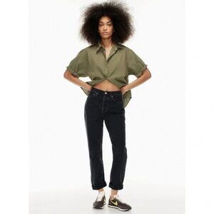 NEW Aritzia Denim Forum The BF High Rise Loose 28L Straight Leg Jeans Black